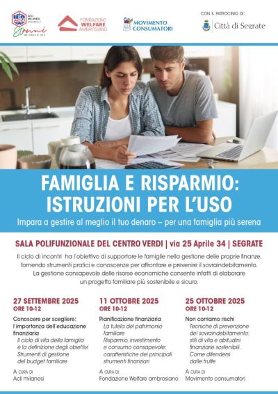 Famiglia e risparmio: Pianificazione finanziaria - Segrate (MI) - Acli Milano (MI)