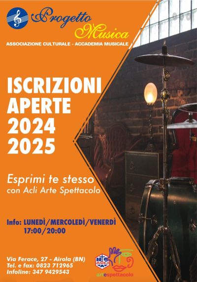 Progetto Musica: Iscrizioni Aperte - Acli Arte e Spettacolo Airola (BN)