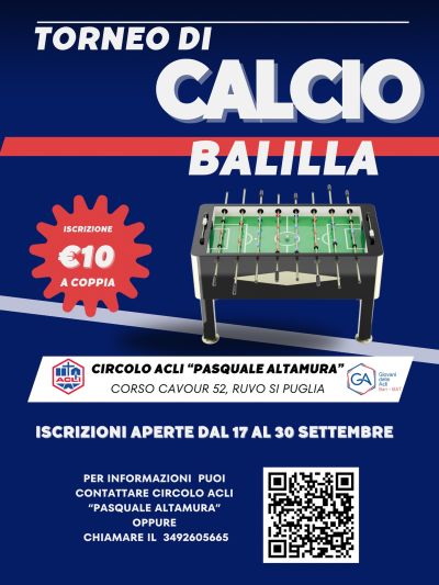 Torneo di Calcio Balilla - Ruvo di Puglia - Circolo Acli Ruvo di Puglia (BA)