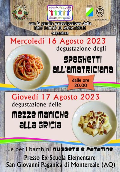 Degustazione degli spaghetti all&#039;amatriciana - Circolo Acli Insieme per Paganica (AQ)