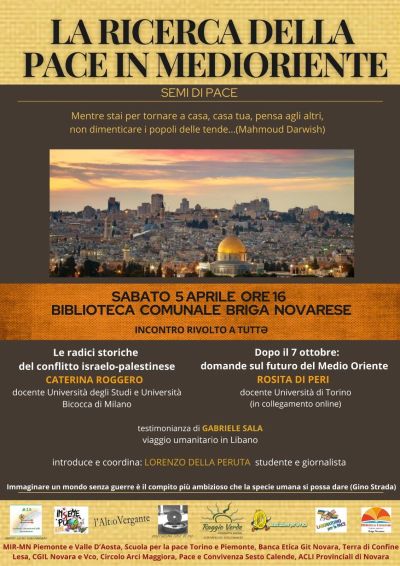La Ricerca della Pace in Medioriente - Acli Novara (NO)