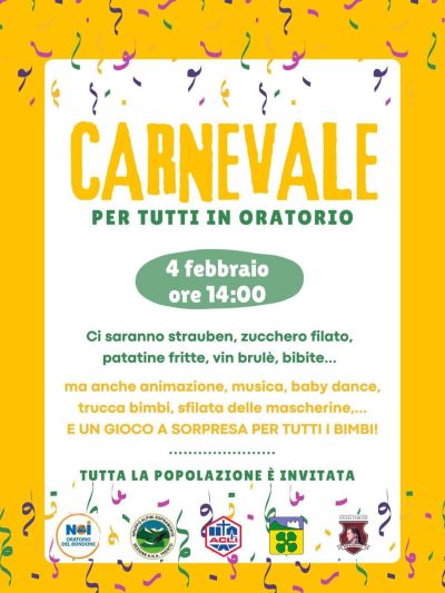 Carnevale per Tutti in Oratorio - Circolo Acli Sopramonte (TN)