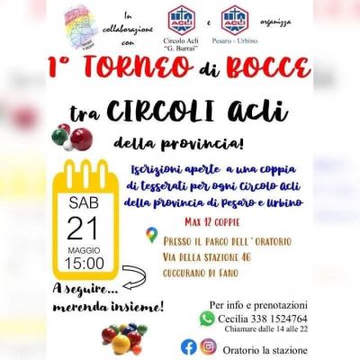 Primo torneo di bocce tra circoli della provincia - ACLI Pesaro (PU)
