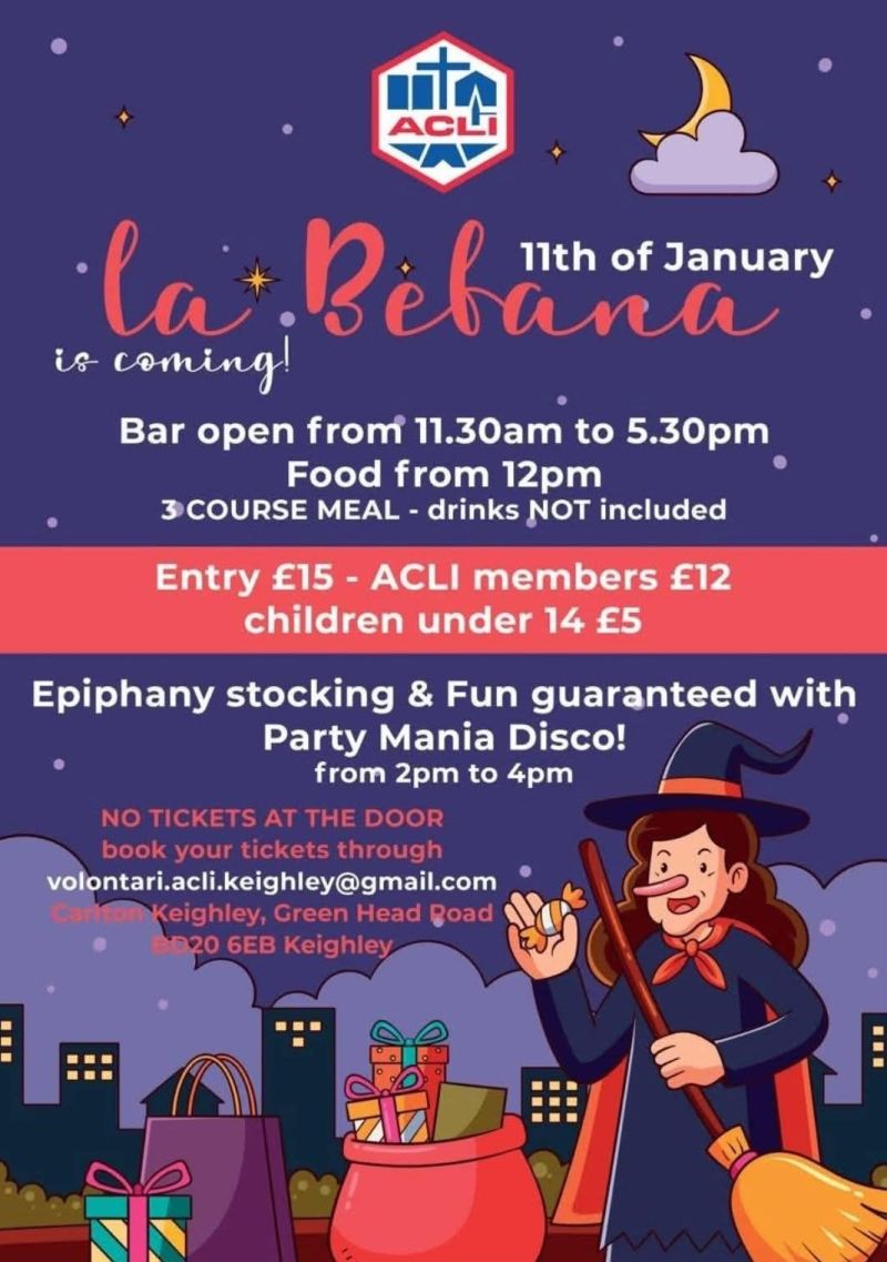 La Befana is coming! - Keighley - Circolo Acli Keighley (Inghilterra)
