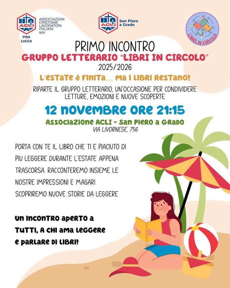 Primo Incontro Gruppo Letterario "Libri in Circolo" - San Piero a Grado (PI) - Acli Pisa e Lucca e Circolo Acli San Piero a Grado (PI)