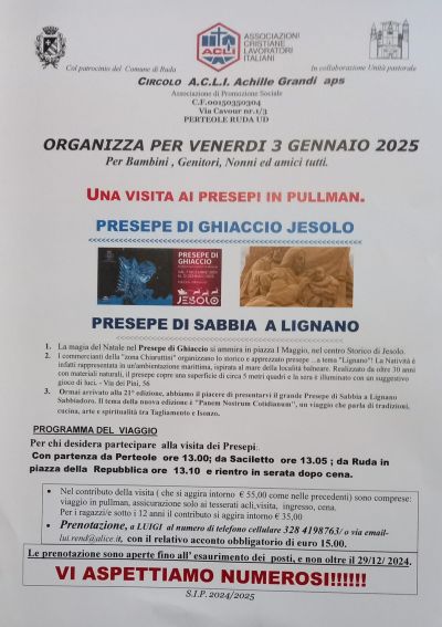Una visita ai presepi in pullman - Circolo Acli Perteole (UD)