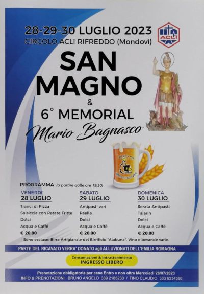 San Magno &amp; 6° Memorial Mario Bagnasco - Circolo Acli Rifreddo (CN)