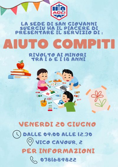 Aiuto Compiti - San Giovanni Suergiu (CA) - Circolo Acli San Giovanni Suergiu (CA)