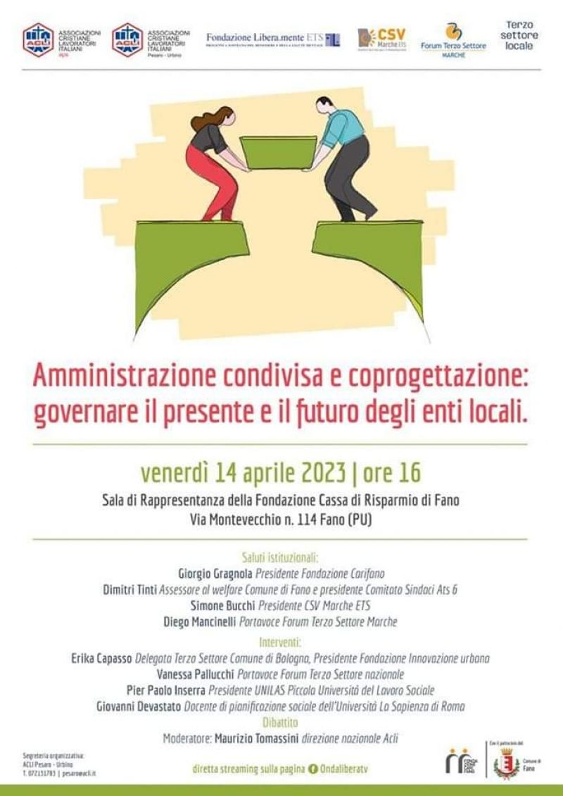 Amministrazione condivisa e coprogettazione - Acli Pesaro Urbino (PU)