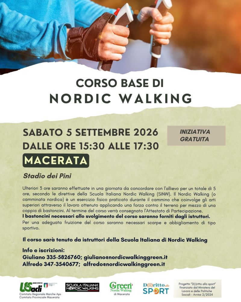 CORSO BASE DI NORDIC WALKING - MACERATA - US ACLI MARCHE - US ACLI MACERATA