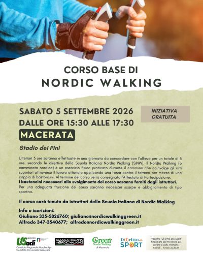 CORSO BASE DI NORDIC WALKING - MACERATA - US ACLI MARCHE - US ACLI MACERATA