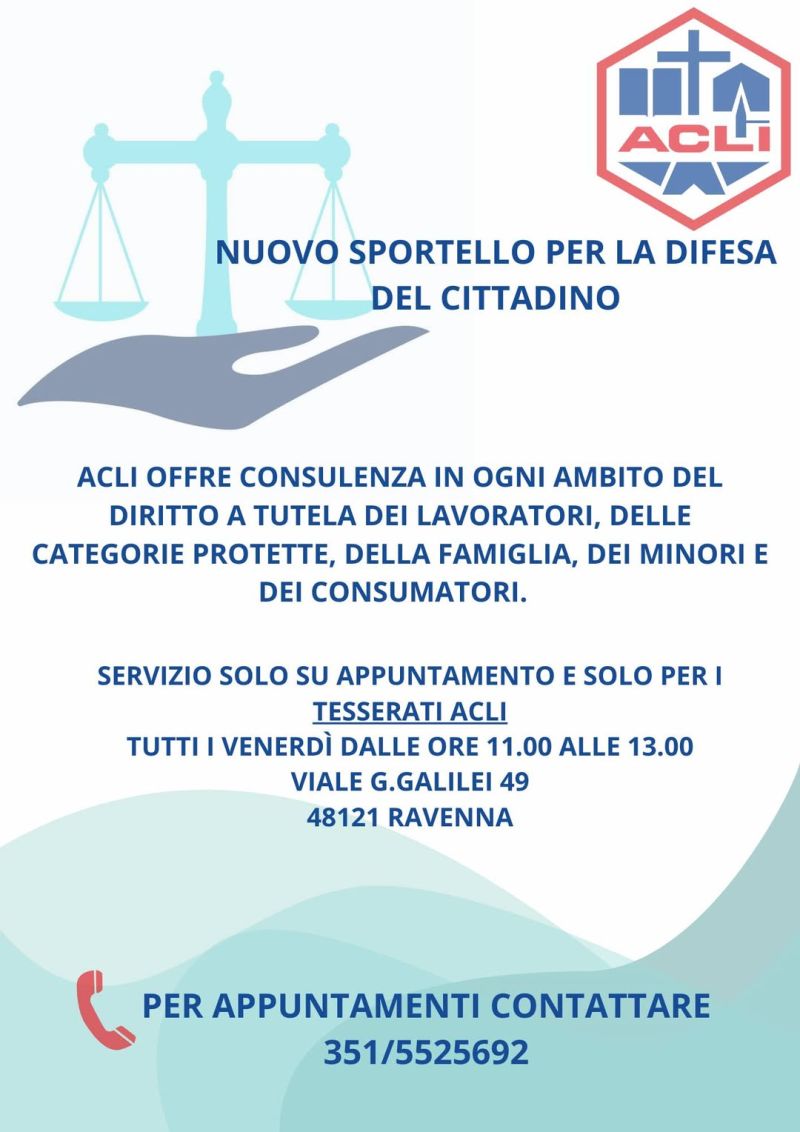 Nuovo Sportello per la Difesa del Cittadino - Ravenna - Acli Ravenna (RA)