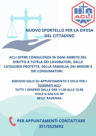 Nuovo Sportello per la Difesa del Cittadino - Ravenna - Acli Ravenna (RA)