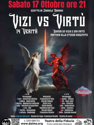 VIZI VS VIRTÙ - COMMEDIA ESILARANTE E COINVOLGENTE - BOLOGNA (BO) - ACLI ARTE E SPETTACOLO BOLOGNA (BO)