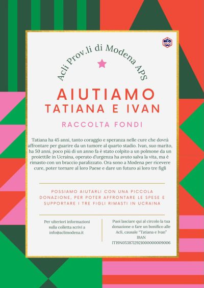 Raccolta fondi: Aiutiamo Tatiana e Ivan - Acli Modena (MO)