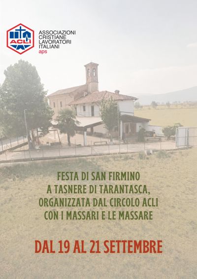 FESTA DI SAN FIRMINO A TASNERE DI TARANTASCA (CN) - CIRCOLO ACLI TARANTASCA (CN)