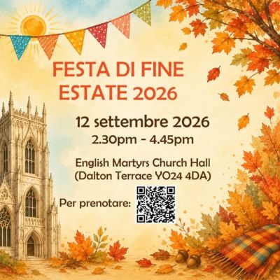 FESTA DI FINE ESTATE 2026 - ACLI YORK - INGHILTERRA