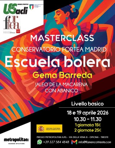 MASTER CLASS ESCUELA BOLERA - CONSERVATORIO FORTEA MADRID - GEMA BARREDA - OPICINA TRIESTE - US ACLI TRIESTE