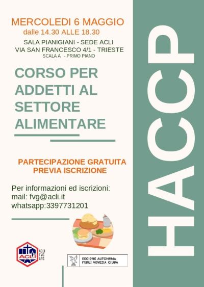 HACCP - CORSO PER ADDETTI AL SETTORE ALIMENTARE - TRIESTE