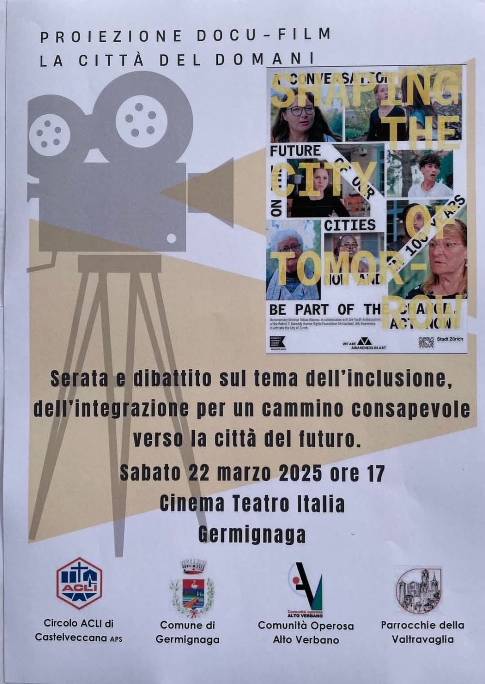 Proiezione docu-film "La città del domani" - Circolo Acli Castelveccana (VA)