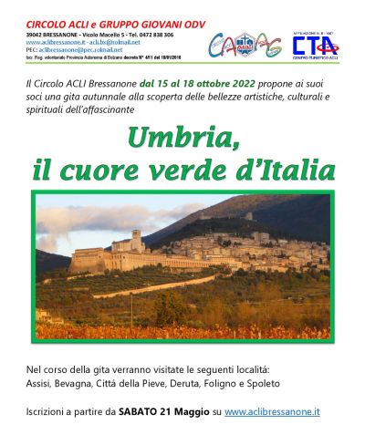 Umbria, il cuore verde d&#039;Italia - Circolo Acli Bressanone (BZ)