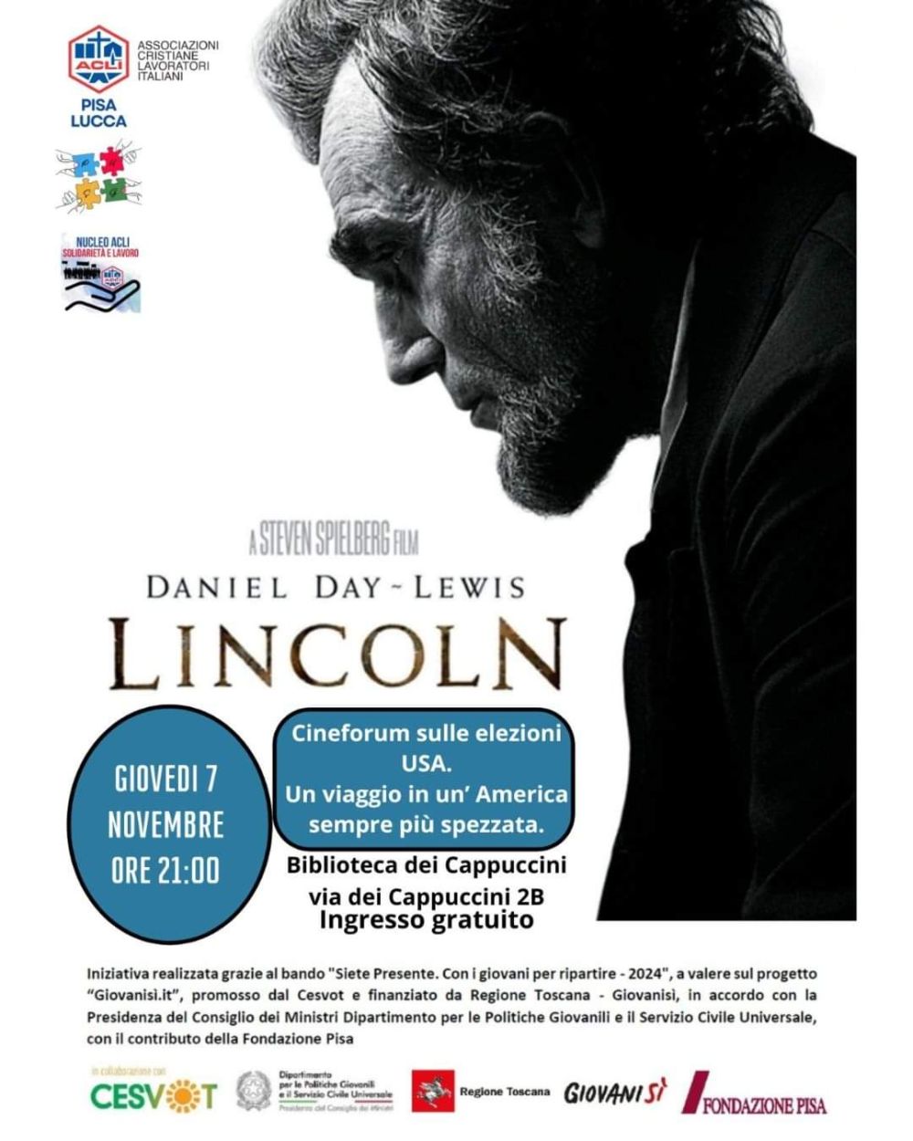 Cineforum sulle elezioni USA - Acli Pisa e Lucca (PI)