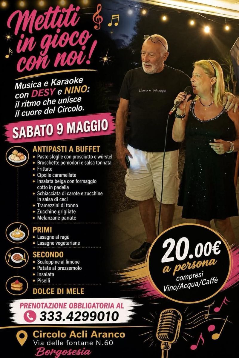 METTITI IN GIOCO CON NOI - MUSICA E KARAOKE - BORGOSESIA (VC)