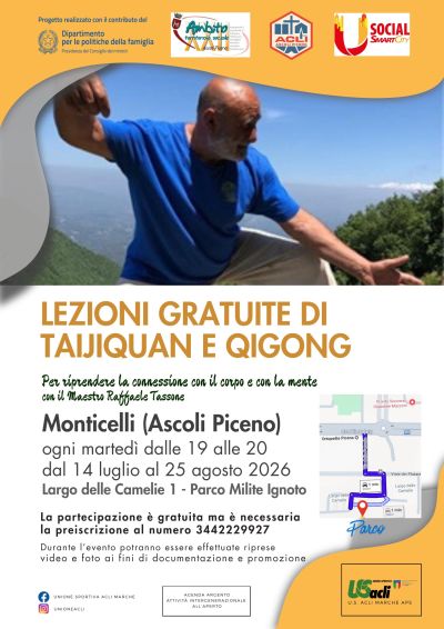 LEZIONI GRATUITE DI TAIJIQUAN E QIGONG - MONTICELLI (AP) - US ACLI MARCHE