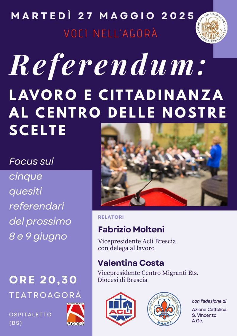 Referendum: lavoro e cittadinanza al centro delle nostre scelte - Circolo Acli Ospitaletto (BS) - Ospitaletto (BS)