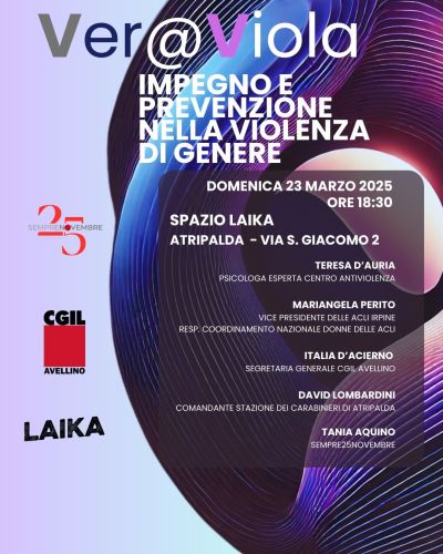 Ver@Viola Impegno e prevenzione nella violenza di genere, Atripalda - Acli Avellino (Av)