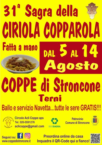 31ª Sagra della Ciriola Copparola - Circolo Acli Coppe (TR)