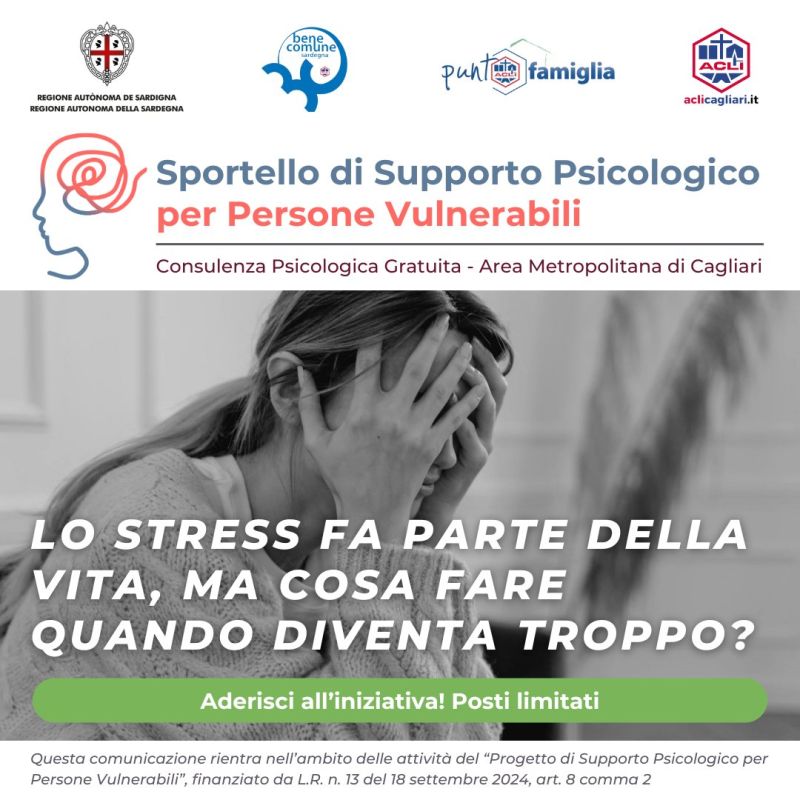 Sportello di Supporto Psicologico per Persone Vulnerabili - Acli Cagliari (CA)