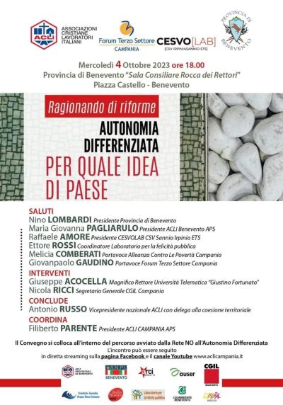 Ragionando di riforme: Autonomia differenziata - Acli Benevento (BN)