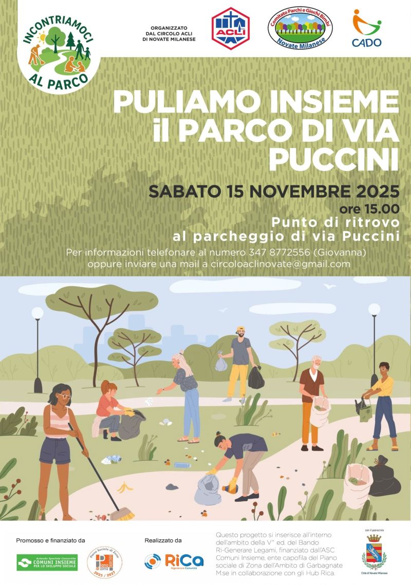 Puliamo insieme il Parco di Via Puccini - Novate Milanese (MI) - Circolo Acli Novate Milanese (MI)