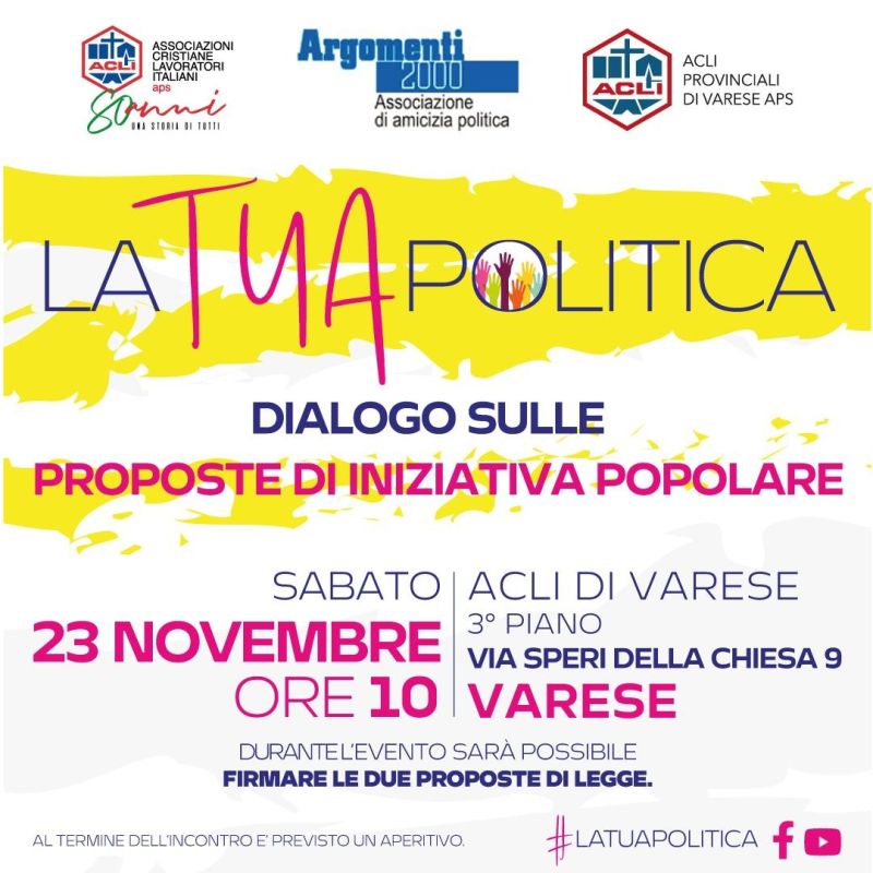 Dialogo sulle proposte di iniziativa popolare - Acli Varese (VA)
