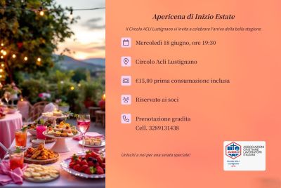 Apericena di Inizio Estate - Lustignano (PI) - Circolo Acli Lustignano (PI)