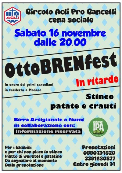 OttoBRENfest - Circolo Acli Pro Cancelli (FI)