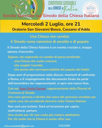 Una Chiesa che cambia - Cassano d'Adda (MI) - Circolo Acli Cassano d'Adda (MI)