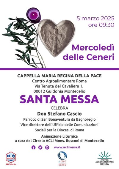 Mercoledì delle Ceneri: Santa Messa - Acli Roma (Roma)