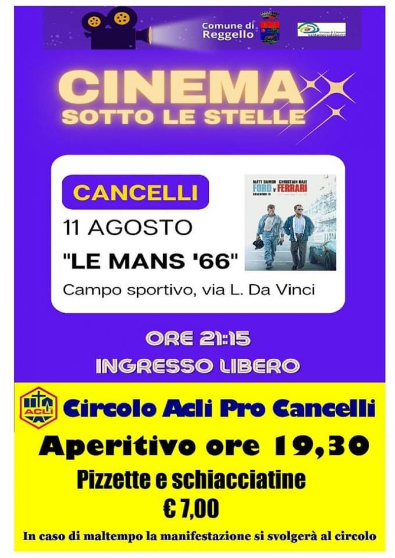 Cinema sotto le stelle: Le mans '66 - Circolo Acli Pro Cancelli (FI)