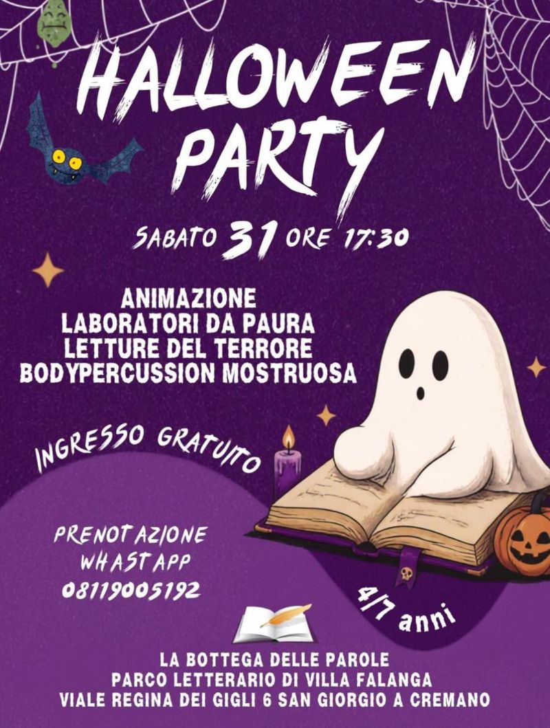 HALLOWEEN PARTY - DAI 4 AI 7 ANNI - INGRESSO GRATUITO - SAN GIORGIO A CREMANO (NA) - ASS. "LA BOTTEGA DELLE PAROLE" AFF. ACLI NAPOLI (NA)