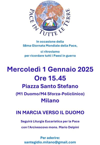 Pace in tutte le terre: In marcia verso il Duomo - Acli Milano (MI)