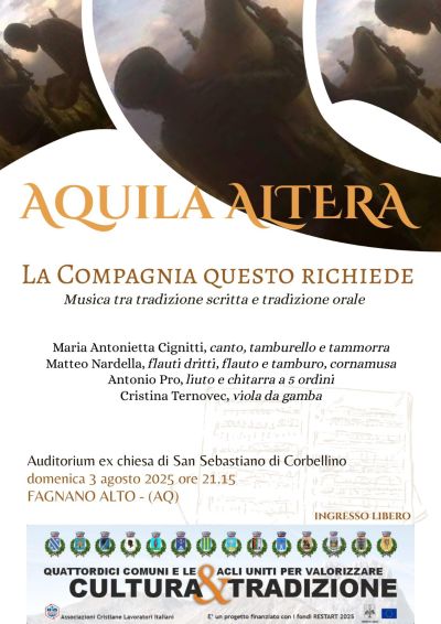 Aquila Altera: La Compagnia Questo Richiede - Fagnano Alto (AQ) - Acli L'Aquila (AQ)