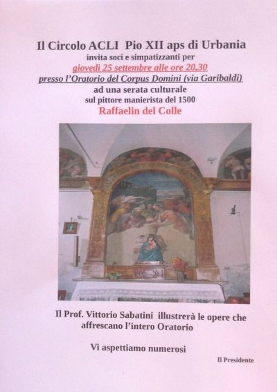 Serata culturale sul pittore Raffaelin del Colle - Urbania (PU) - Circolo Acli Pio XII di Urbania (PU)