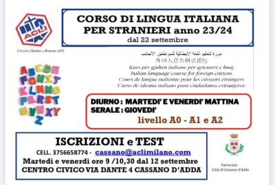 Corso di lingua italiana per stranieri - Circolo Acli Cassano D&#039;Adda (MI)