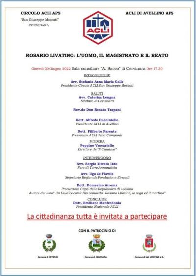 Rosario Livatino: l&#039;uomo, il magistrato, il gesto - Acli Avellino e Circolo Acli Cervinara (AV)