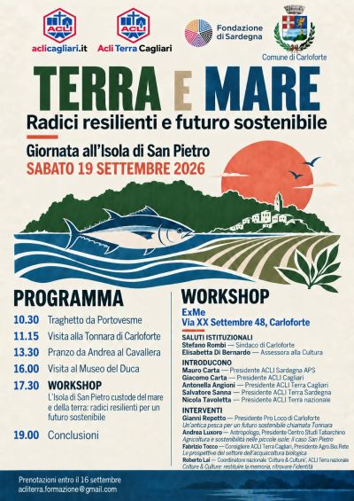 TERRA E MARE - RADICI RESILIENTI E FUTURO SOSTENIBILE - ISOLA DI SAN PIETRO (SU) - ACLI CAGLIARI - ACLI TERRA CAGLIARI
