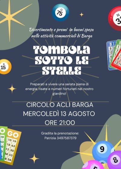 Tombola sotto le stelle - Barga (LU) - Circolo Acli Barga (LU)