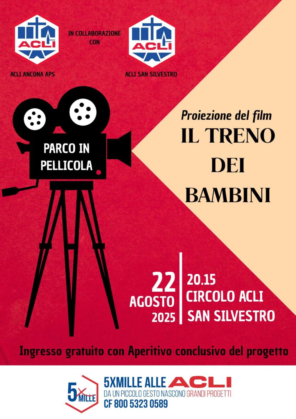 Proiezione del film "Il treno dei bambini" - Senigallia - Acli Ancona e Circolo Acli San Silvestro (AN)