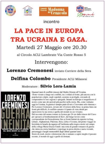 La Pace in Europa tra Ucraina e Gaza - Circolo Acli Lambrate (MI)